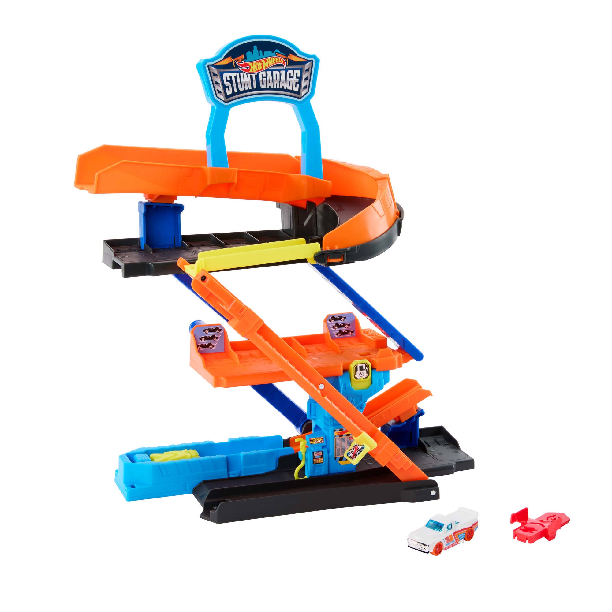 Hot Wheels Pista Garage De Acrobacias Incluye Vehiculo-1